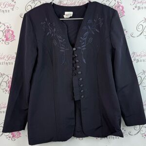 Style my way blazer floral Sophisticated Black Embroidered Women's Blazer